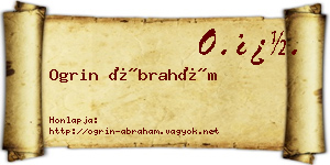 Ogrin Ábrahám névjegykártya